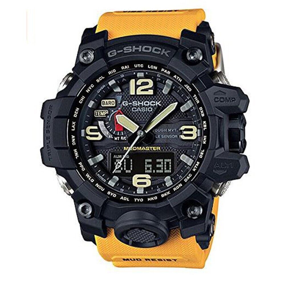 (ของแท้ 100%) $NEW•Casio ♈ G-shock GWG-1000 MUDMASTER นาฬิกาข้อมือ สีแดงและสีดํา สําหรับผู้ชาย
