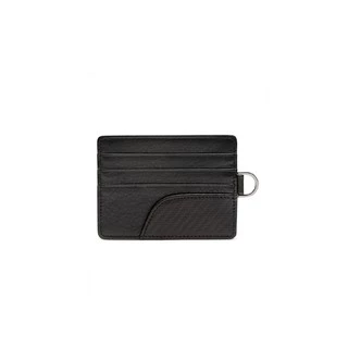 DAPPER กระเป๋าสตางค์ Carbon Fiber Drawer Tri-fold Wallet หนังแท้ สีดำ (BWM/BK/1107CB14)