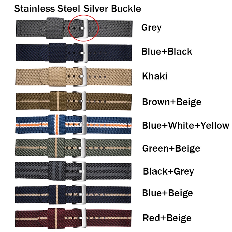 สายนาฬิกาข้อมือไนล่อน กันน้ํา 18/20/22/24 มม. ปลดเร็ว สายรัดข้อมือกีฬา สร้อยข้อมือ ผู้ชาย ผู้หญิง เปลี่ยนสายนาฬิกา