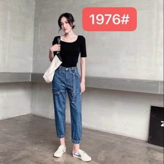 👖งานเกาหลีกางเกงยีนส์ตรง✔️👖