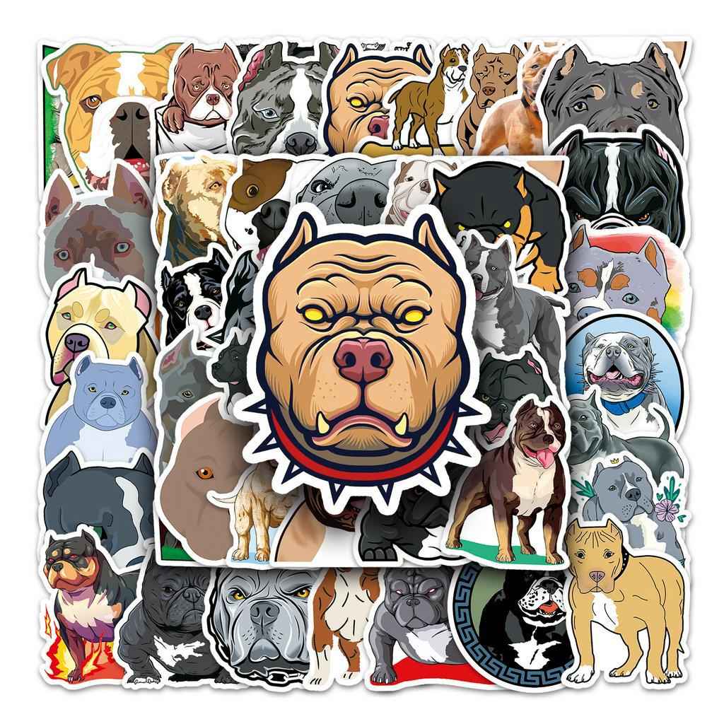 50 ชิ้นตลกอเมริกัน Bully Pitbull สติกเกอร์กันน้ํา DIY สําหรับโทรศัพท์แล็ปท็อปรถสติกเกอร์ Creative Home Decal