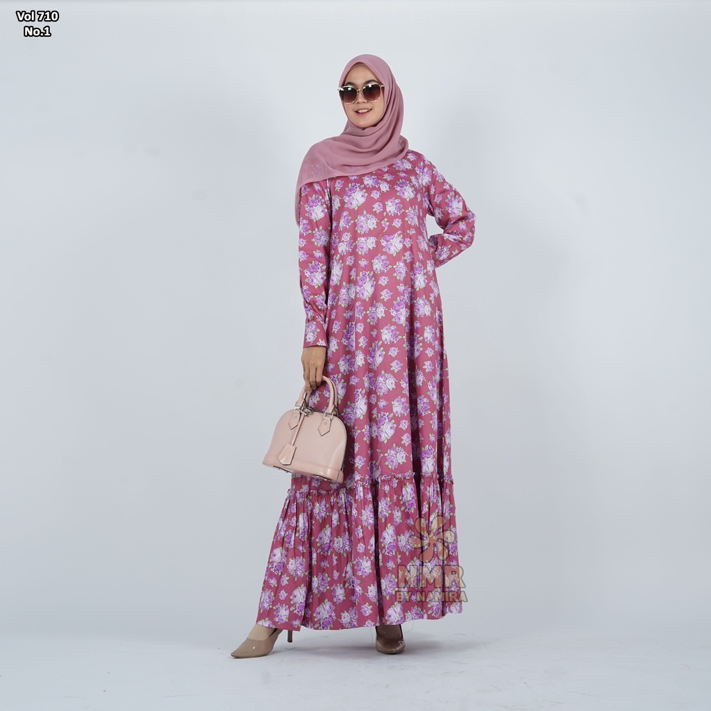 KATUN NMR Gamis ผ้าคอตตอนนัวเนียดอกไม้ vol 710-1