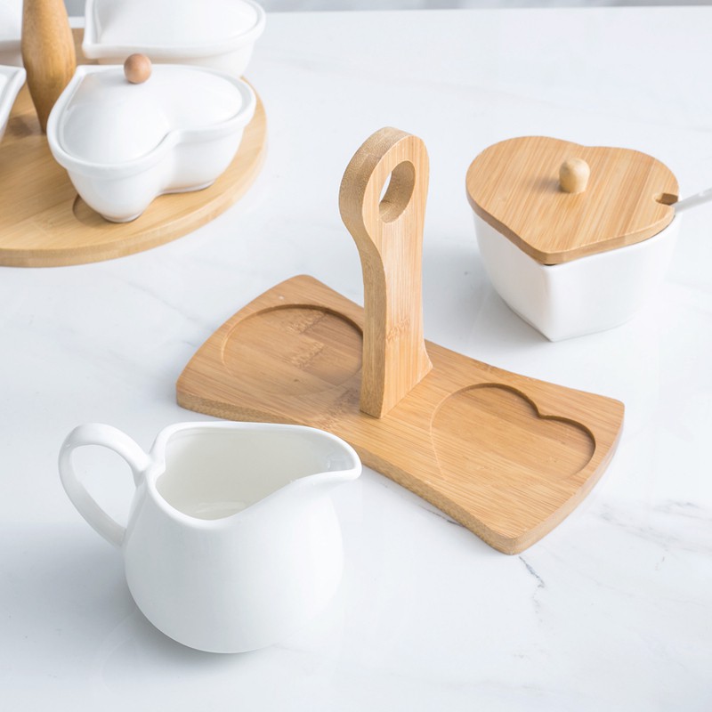 Sugar Bowl and Creamer Set with Lid Spoon Ceramic Cream Jug and Sugar Bowl with Wood Handle Coffee Serving Set Wu3E Shopee Thailand Sugar Bowl and Creamer Set with Lid Spoon Ceramic Cream Jug and Sugar Bowl with Wood Handle Coffee Serving Set Wu3E Shopee Thailand