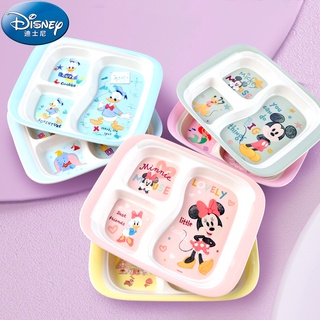 Disney จานเมลามีน เกรดอาหาร สามช่อง ทนต่ออุณหภูมิสูง กันกระแทก สําหรับเด็ก @-