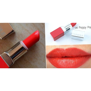 สี 06 Poppy Pop Clinique Pop Lip Colour Primer Rouge Intense+Base 3.8กรัม ได้ทั้งสีสวย ได้ทั้งความชุ่มชื้น ลิปสติก 3.8g