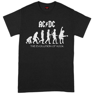 #เสื้อยืดคอกลม#ขายดี เสื้อยืดคลาสสิก ACDC วิวัฒนาการร็อค สีดํา - CEifhd67HIjbbm58S-4XL