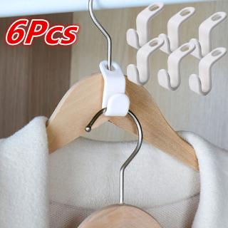 6Pcs Space-saving Closet Connection Thicken White S Shape Hook Clothes Holder/Multi-function Wardrobe Storage Antislip Portable Rack