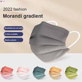 หน้ากากผู้ใหญ่ Morandi Series Gradient Color Disposable Protective Mask 3 Layer Prevention Mask For Adult 【Goob】