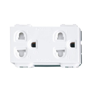 เต้ารับคู่ 2 ขากราวด์ + ม่าน PANASONIC WEG 15829 DOUBLE SOCKET WITH SAFETY SHUTTER PANASONIC WEG15829 3-PIN