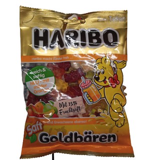 Haribo Saft Goldbaren ลูกอม ขนมหวาน เยลลี่ เหนียวหนึบ 175 g.ขนมขบเคี้ยว