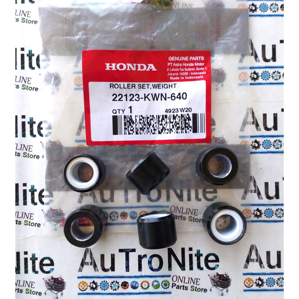 ลูกกลิ้งน้ําหนัก 15 GRam ชุด 22123-KWN-640 Original Honda Vario 125 Genio Beat Street LED FI ESP 221