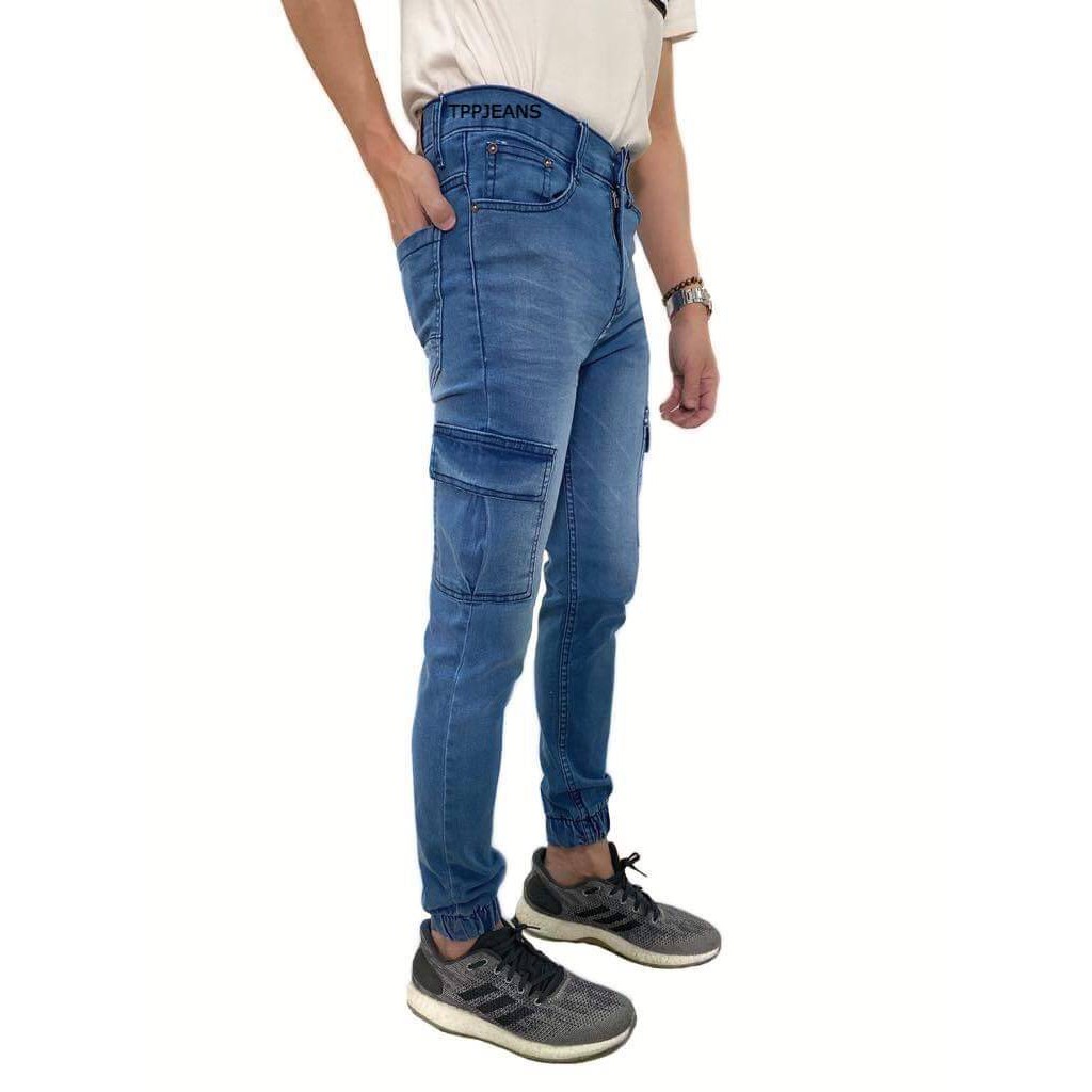 New Jogger Jeans กางเกงขาจั้ม ทรงสลิม ผ้ายืดสวมใส่สบาย ทรงสวย มีกระเป๋าข้าง เป้าซิป Size 28-36 รับชำระปลายทาง