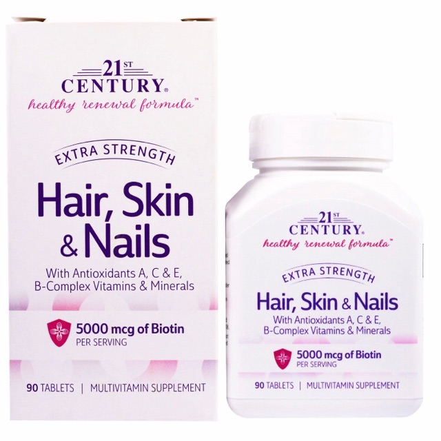 21st Century, Hair, Skin &amp; Nails, Extra Strength, 90 Tablets