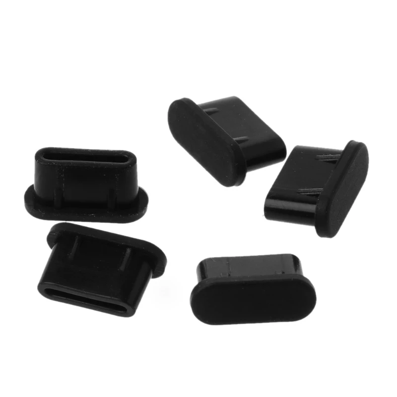 Steady 5 ชิ้น ปลั๊กกันฝุ่น Type-C พอร์ตชาร์จ Usb ฝาครอบซิลิโคน สําหรับ Samsung Huawei อุปกรณ์เสริมสมาร์ทโฟน thumbnail 3