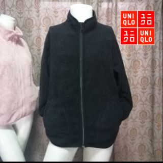 เสื้อแจ็คเก็ทfleece uniqlo สีดำซิบผ่าหน้า