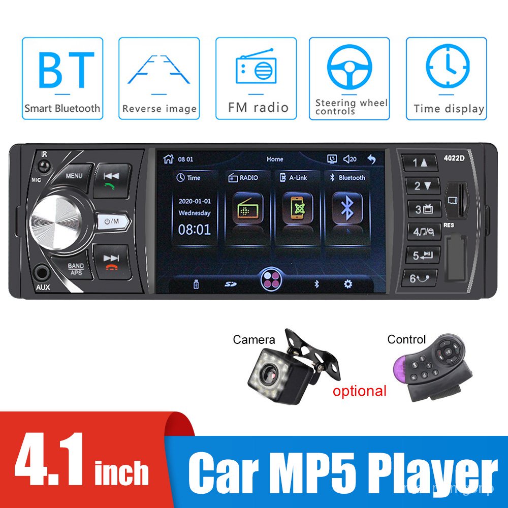 Car MP5 Player 4.1 Inch Screen FM Transmitter 1 Din Radio Audio Stereo
