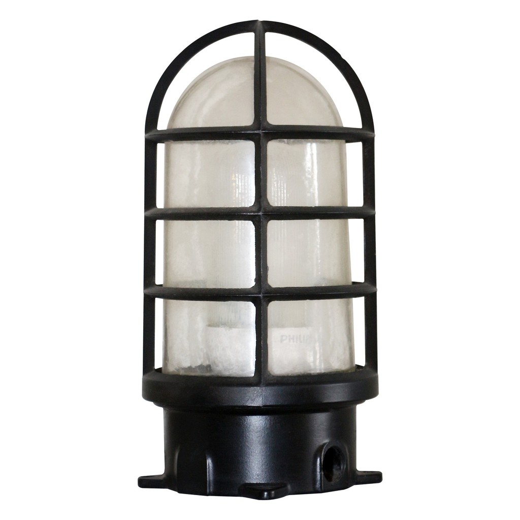 Lightmax โคมไฟหัวเสากรงนก 063/202 โป๊ะแก้วใส สีดำ ขนาด 14 x 29 ซม.