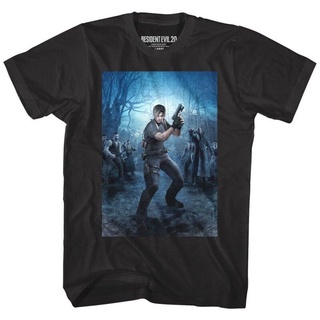 แขนสั้นcrew neckWanyg เสื้อยืดลําลอง แขนสั้น พิมพ์ลาย Resident Evil Chris Redfield Power Stance Zombie Attack Game Capco