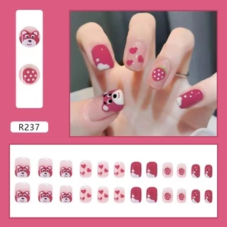 ⚡️【สินค้าใหม่】เล็บปลอม กล่องละ 24 ชิ้น พร้อมกาว เล็บปลอมกันน้ำ เล็บปลอมสำเร็จรูป R349