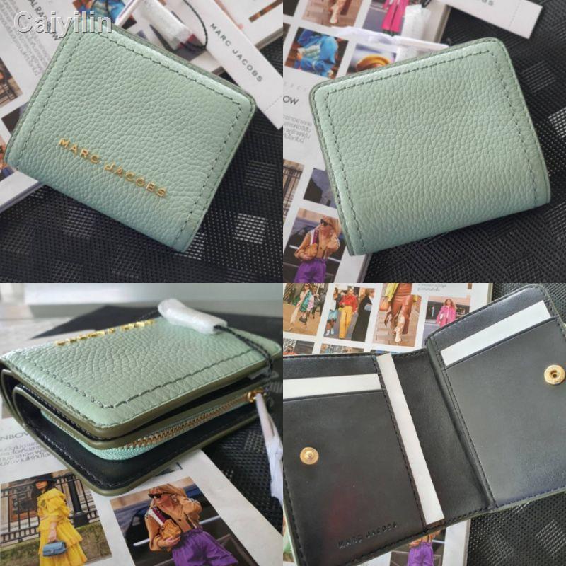 ﹉✿☽🎀 (สด-ผ่อน) กระเป๋าสตางค์ 2พับสั้น สีเขียว Marine Green S101L01S Marc Jacob mini walletอุปกรณ