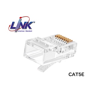 (หัวแลน) Plug RJ45 CAT5e LINK (US-1001) สีขาวใส (10/Pack)