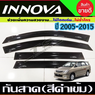 กันสาดประตู คิ้วกันสาด ประตู 4ชิ้น ดำทึบ อินโนว่าโฉมแรก Innova 2005 - 2014 ใสร่วมกันได้ทุกปีที่ระบุ