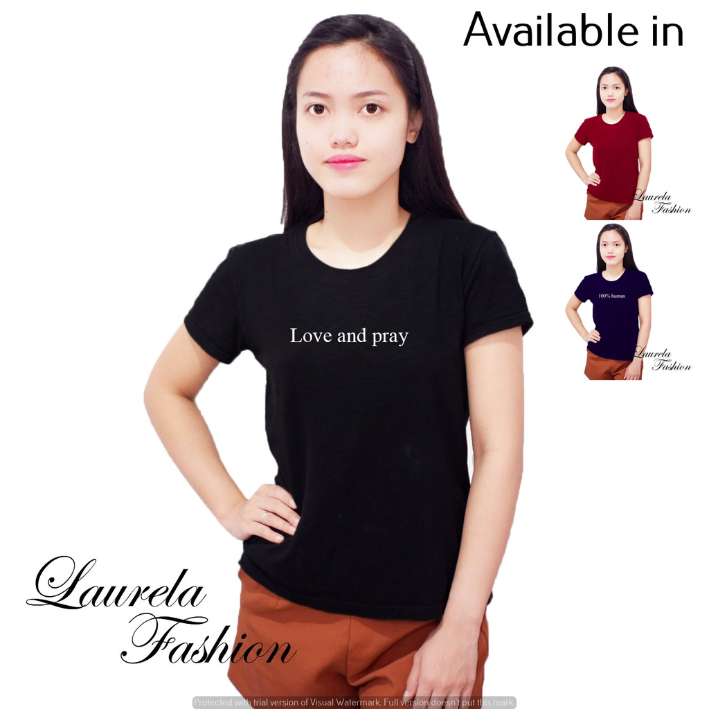เสื้อยืดผู้หญิง Love and pray