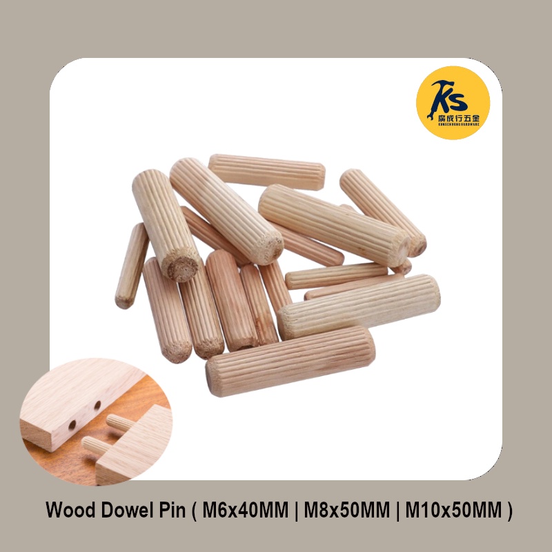 100 ชิ้นแพ็คไม้ Dowelling Pin ( M6x40MM M8x50MM M10x50MM )