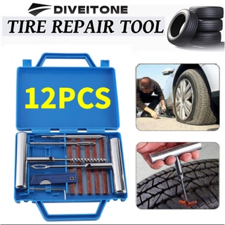 DIVEITONE ชุดปะยางรถยนต์ ชุดปะยางฉุกเฉิน ขนาดพกพา Tire Repair Tool Set