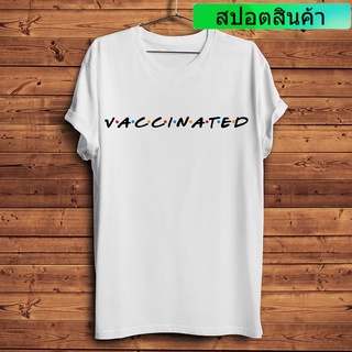 เสื้อยืด พิมพ์ลายตัวอักษร Have Been Vaccinated สีขาว สไตล์สตรีท สําหรับผู้ชาย