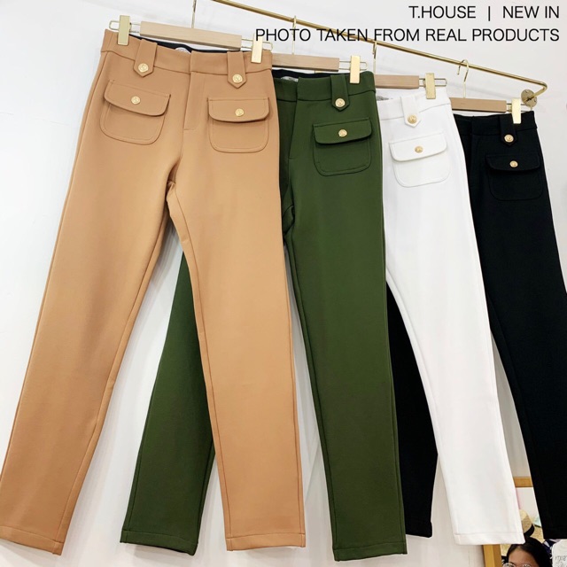 13.09.20🥃กางเกงทรงสกินนี่ แต่งกระดุมทอง ด้านหน้า เป็นกระเป๋าจริงนะคับ ผ้าดีมากก ตัดเย็บแบบพรีเมี่ยม 