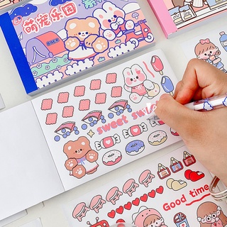 สติกเกอร์ ลายการ์ตูนวาชิน่ารัก สําหรับตกแต่งสมุด DIY จํานวน 50 แผ่น