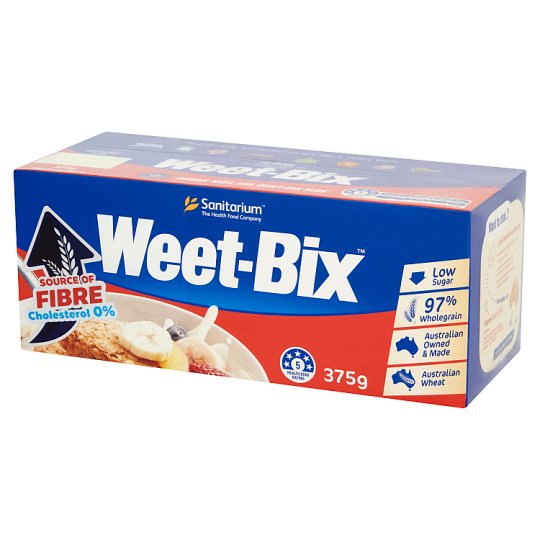 สุดยอด!✅ แซนนิทาเรี่ยม วีท บิกซ์ ข้าวสาลีอบกรอบ 375กรัม Sanitarium Weet-Bix Breakfast Cereal 375g