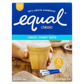 Equal อิควลชนิดผง ให้ความหวานแทนน้ำตาล 100 ซอง 1 กล่อง 02376