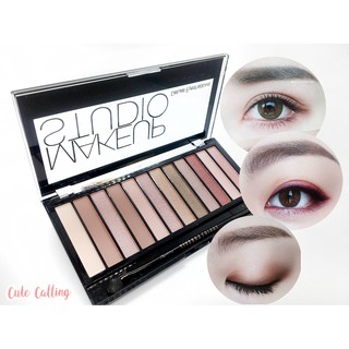 พร้อมส่งฟรี ไม่ต้องพรีออเดอร์ อายแชโดว์ ชิมเมอร์ 12 Colors Shimmer Eyeshadow Make up Studio โทนชมพูนู้ดๆ