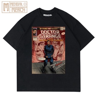 เสื้อยืด พิมพ์ลายการ์ตูน DOCTOR STRANGE DR MARVEL COMIC - TSHIRT VINTAGE SUPERMAN SPIDERMAN OVERSIZE สีดํา สําหรับผู้ชาย