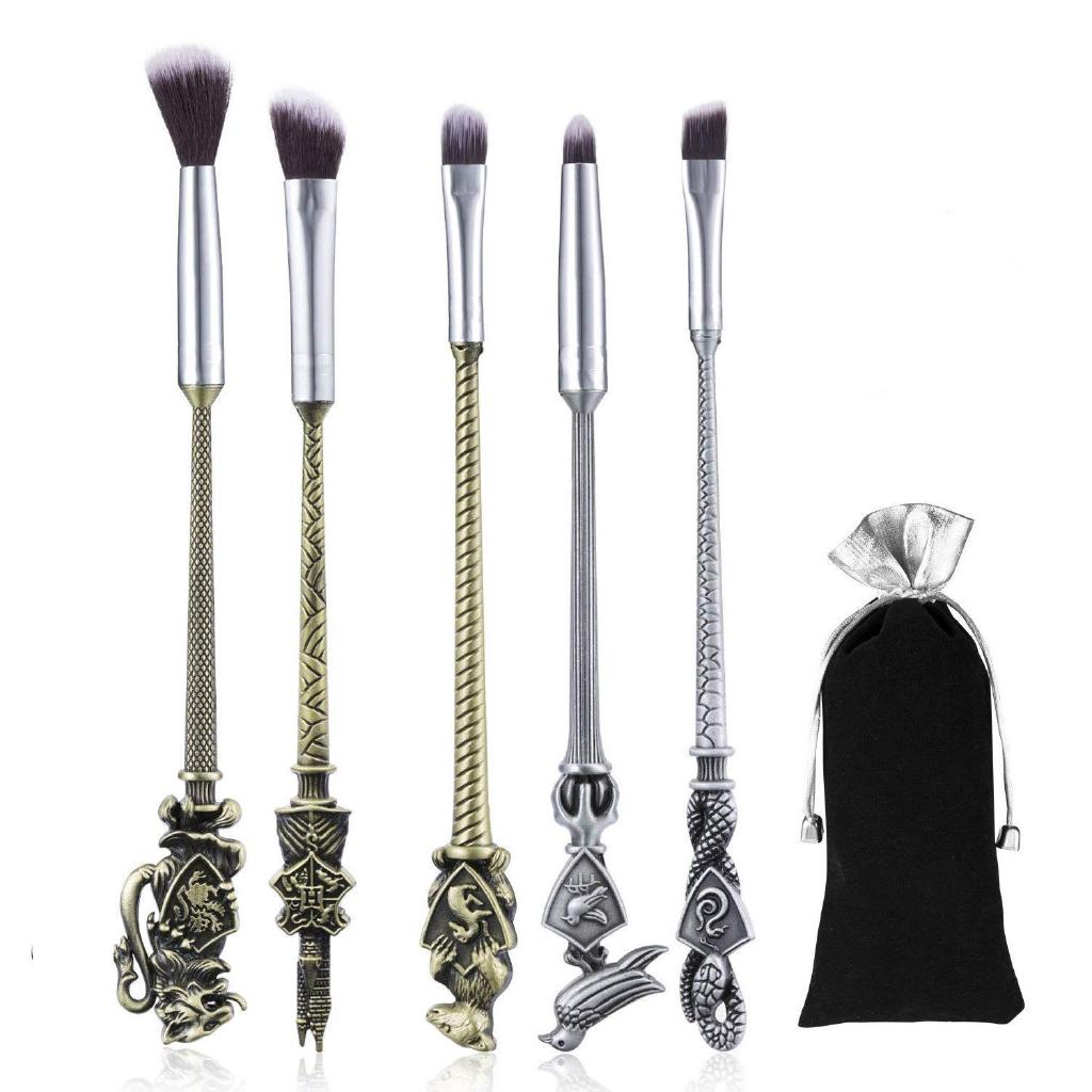 5pcs Harry Potter Wand Makeup Brushes Set Harry Potter ไม้กายสิทธิ์แปรงแต่งหน้าชุด