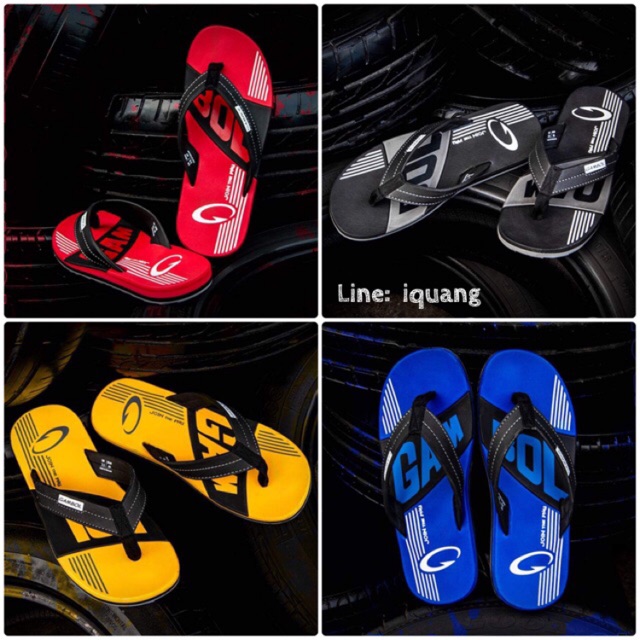 Gambol แกมโบล รองเท้าแตะหนีบสไตล์​ Graffiti​​ 40-44 เทาดำ เหลือง​ แดง น้ำเงิน​ GM11323​