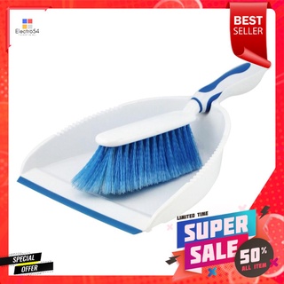 ชุดไม้กวาดพร้อมที่โกยผงขอบยางด้ามสั้น SWASH 8 นิ้ว สีฟ้าBROOM SET SWASH 8" BLUE