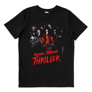 เสื้อยืดผ้าฝ้ายพิมพ์ลายแฟชั่น Michael JACKSON THRILLER | เสื้อยืด พิมพ์ลายวงดนตรี | เพลงเมอร์ช | Unisex | เสื้อยืด | เสื