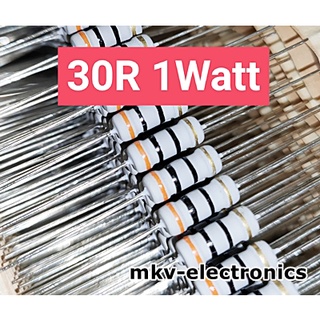 (20ตัว) 30R , 30โอห์ม , Metal Oxide Film Resistor 1Watt 1วัตต์ (รหัสสินค้า M02916)