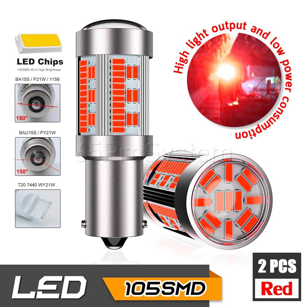 แพ๊คคู่ หลอดไฟเบรก  ขั้วหนีบ (T20, 7440, WY21W) ขั้วตรง (BA15S / P21W / 1156), ขั้วเยื้อง (BAU15S / 