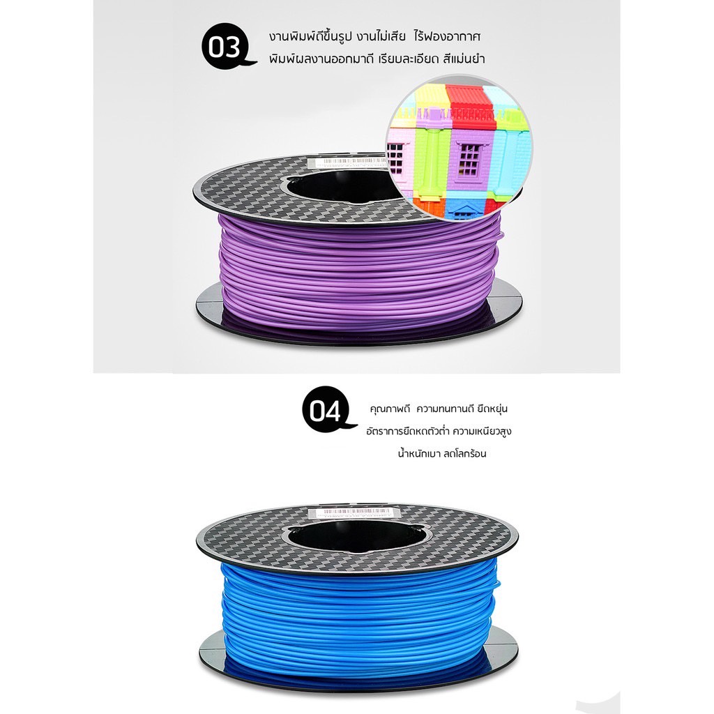 PLA Printer 1.75mm 1kg เส้นพลาสติก3D PLAFilamentPrinter3D ...