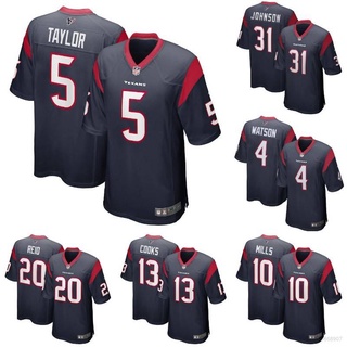 เสื้อกีฬาแขนสั้น ลายทีมชาติฟุตบอล Houston Texans NFL Watson Johnson Taylor Reid Cooks สําหรับผู้ชาย และผู้หญิง