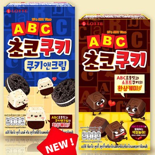 LOTTE ABC COOKIE ขนมเกาหลี คุกกี้โอรีโอ้ Oreo Choco Cookie &amp; Cream คุกกี้แอนด์ครีม ช็อกโกแลต คุกกี้