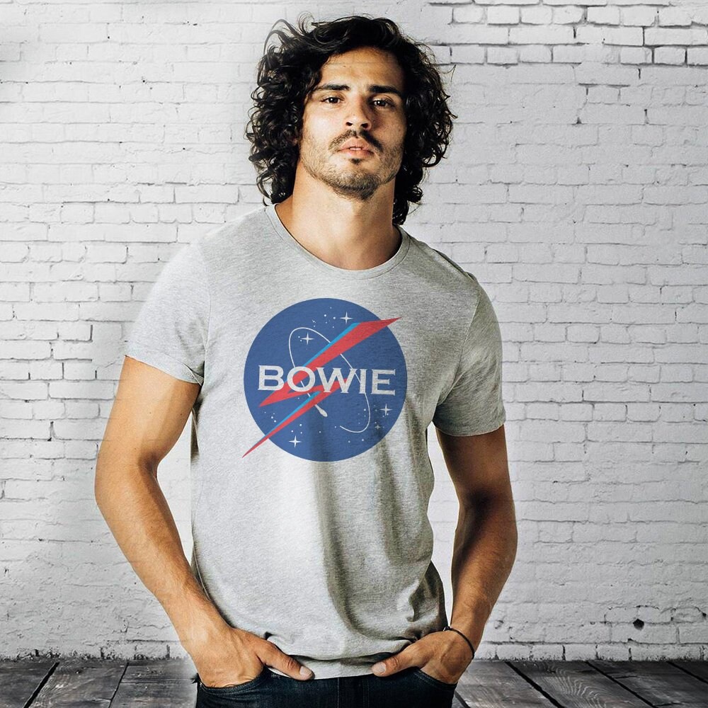 เสื้อยืด พิมพ์ลาย David Bowie NASA ตลก สําหรับผู้ชาย | Ziggy Stardust อัลบั้ม Camiseta
