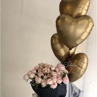 ลูกโป่งฟอยล์หัวใจสีด้าน ขนาด 18 นิ้ว
