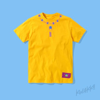 เสื้อยืดคอมกลมสีเหลือง สกีนลายด้วง KWAKK!!! - Track 3