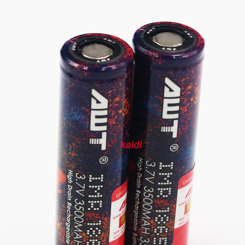 (สีรุ้ง) 1 ก้อน ถ่านชาร์จ AWT 18650 3500 mAh 35A (สีม่วงตามภาพ)
