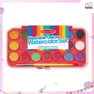 ชุดสีน้ำพร้อมพู่กัน รุ่นดีลักซ์นำเข้าจากอเมริกาจากแบรนด์ Melissa &amp; Doug Deluxe Watercolor Paint Set (21 colors)